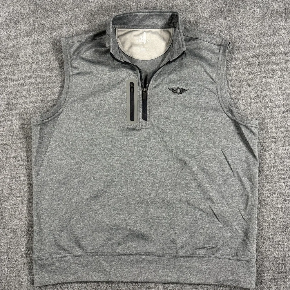 Johnnie O Olympic Club Golf Vest Mens Large Gray Denny Performance PGA